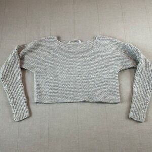 Athleta | Cropped Chunky Knit Sweater Grey Beige | Women's S